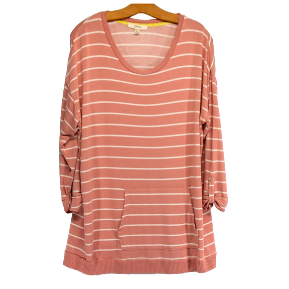 Women's XL Top PEYTON PRIMROSE Pink Oversized Long Sleeve Soft Rayon Sweater - Picture 1 of 4